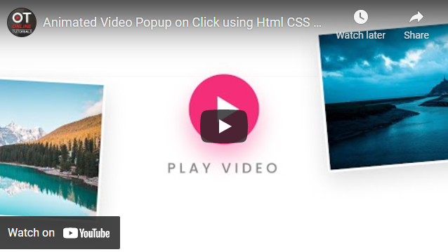 Animated Video Popup on Click using Html CSS & Javascript | How To Create Responsive Video Modal