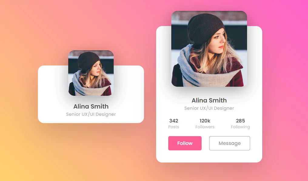 Animated Profile Card UI Design using Html & CSS