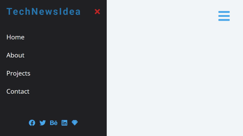 Sidebar Using HTML CSS