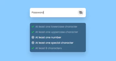 Password Validation Check in Javascript show Hide Password Toggle