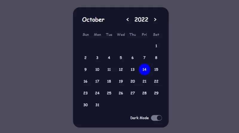 Make A Calendar App Using HTML CSS JavaScript