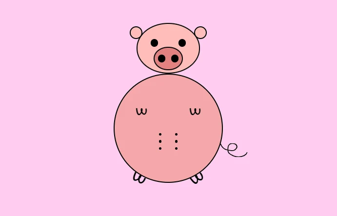 Draw An Animated Pig Using HTML CSS & JavaScript