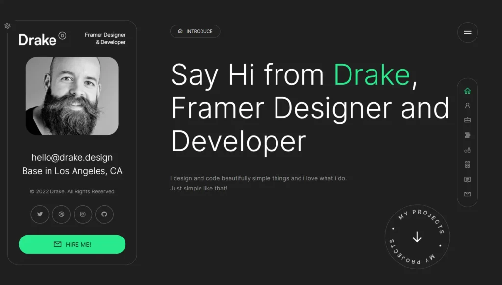 Drake Personal Portfolio HTML