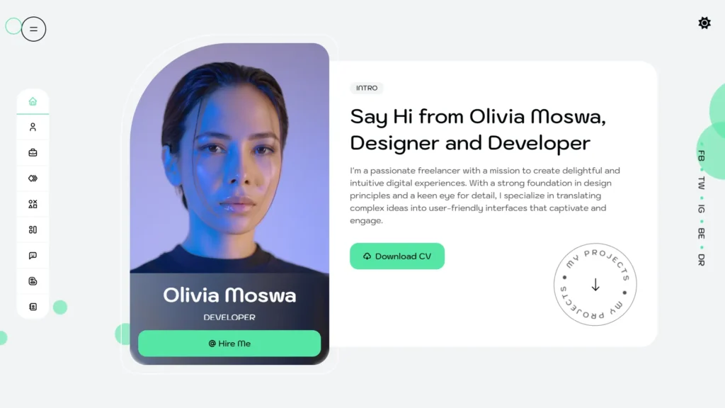 Personal Portfolio HTML Template - Olivia